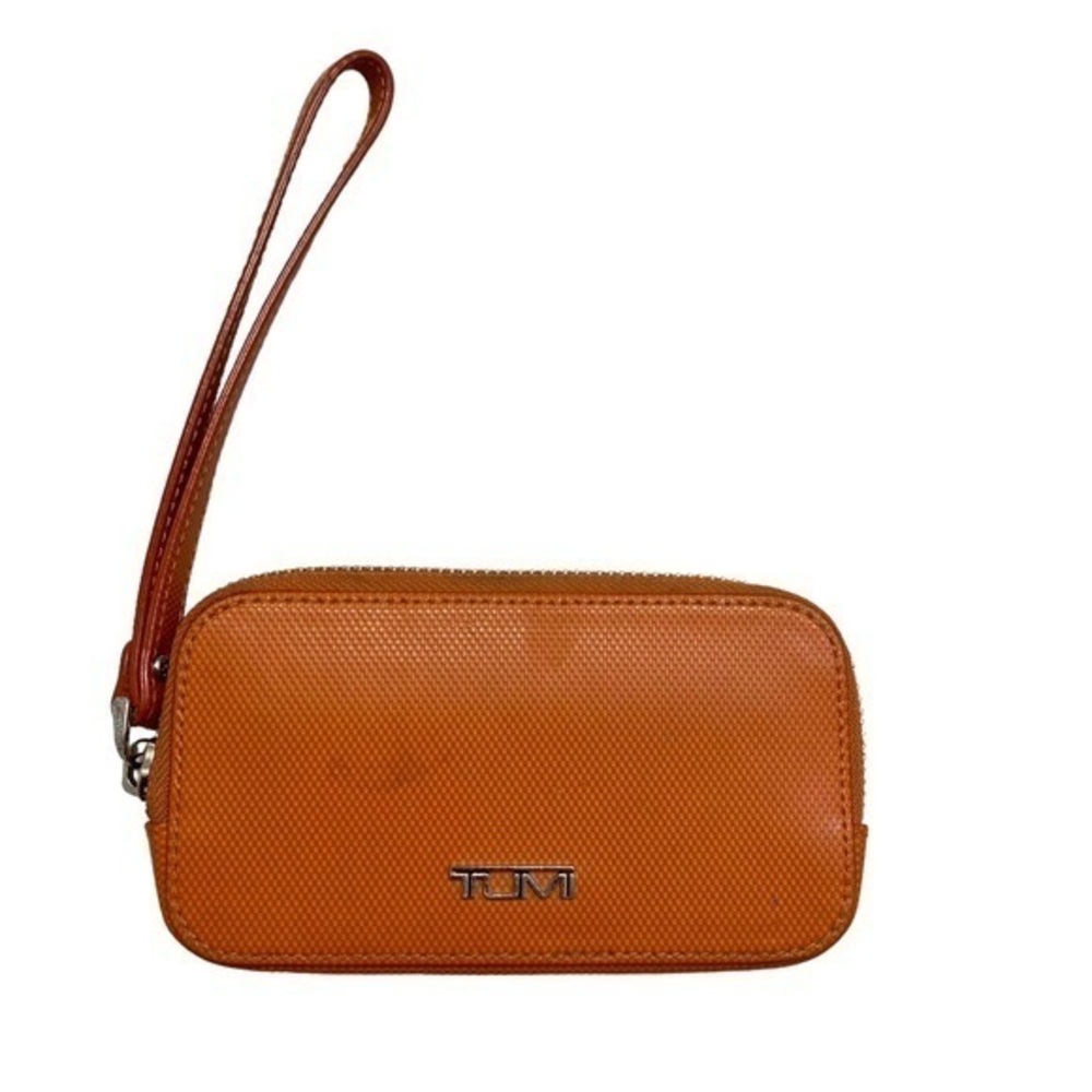 Tumi orange wristlet bag